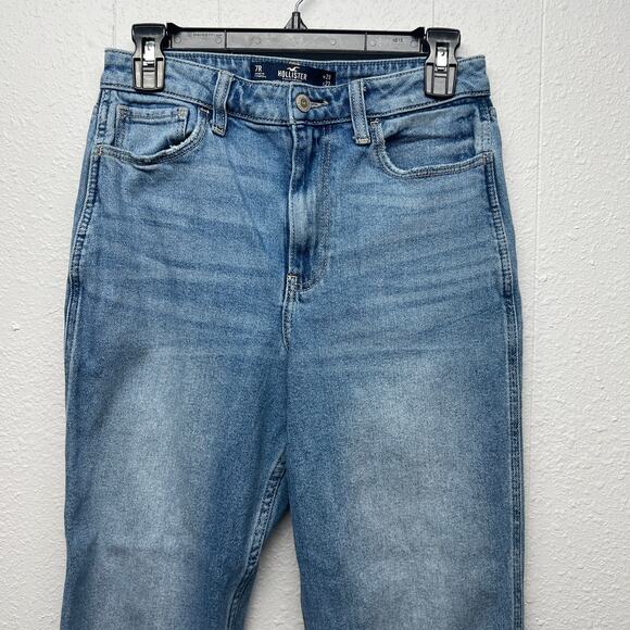 Hollister Ultra High Rise Mom Jean Vintage Stretch Raw Hem Womens Size 28 - Picture 3 of 12